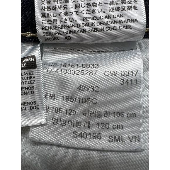 Levi's 541 Jeans Men's 42x32 Blue Denim Red Tab Athletic Taper Fit Dark‎ *see - Picture 6 of 7